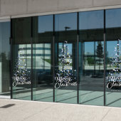 グリッターシルバークリスマスツリーストアフロントデコール ウィンドウサイン