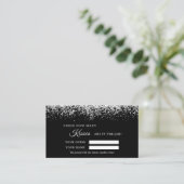 グリッターシルバーシャワーゲームカードの数キス プレイスカード (スタンド正面)