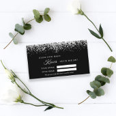 グリッターシルバーシャワーゲームカードの数キス プレイスカード