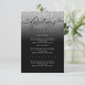 グリッターシルバーシンプルモダンの結婚方向 エンクロージャーカード (スタンド正面)
