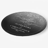 グリッターシルバースパークルへようこそ結婚のセット ペーパープレート (アングル)