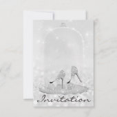 グリッターシルバーダイヤモンドガラスシューズハイトグレールクス 招待状 (正面)