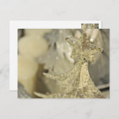 グリッターシルバーツリーオーナメントクリスマスホリデー ポストカード (正面/裏面)