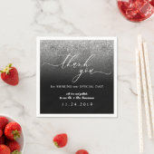 グリッターシルバーミニマリスト結婚デコル スタンダードカクテルナプキン (インサイチュ)