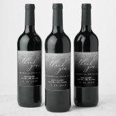 グリッターシルバーミニマル結婚リスト ワインラベル (ボトル)