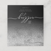 グリッターシルバー平滑クリーンなスクリプトテーブル プレイスカード (外部開封)