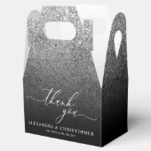 グリッターシルバー結婚スパークの書道ありがとう フェイバーボックス (オープン)