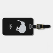 グリッターシルバーNZキウィブラック&ホワイトカスタム ラゲッジタグ (正面横)