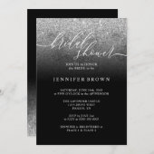 グリッターシルバーSPARKleブライダルシャワー署名 招待状 (正面/裏面)