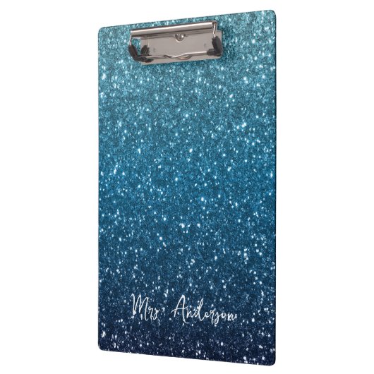 グリッターシーサイドと海ブルーのグラデーション先生 クリップボード (左)