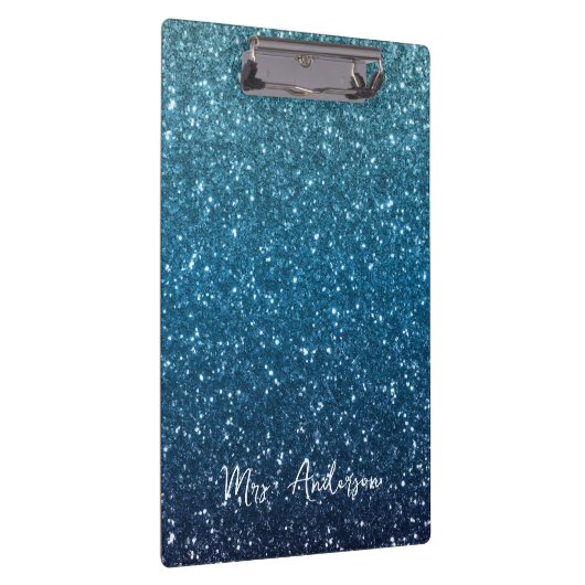 グリッターシーサイドと海ブルーのグラデーション先生 クリップボード (右)