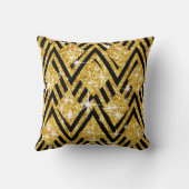グリッタージオ・シェブロンきらきら光る |金ゴールド クッション (裏面)