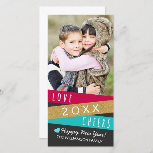 グリッタージグザグニューイヤーフォトカード シーズンカード (正面/裏面)