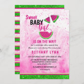 グリッタースイカガールベビーシャワー招待状 招待状 (正面/裏面)