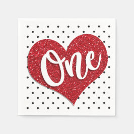 グリッタースイーティートヴァレンタインズガールファースト誕生日 スタンダードカクテルナプキン