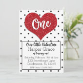 グリッタースウィートバレンティーンズガールファースト誕生日 招待状 (スタンド正面)