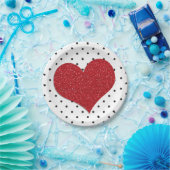 グリッタースウィートヴァレンティーンズドット誕生日 ペーパープレート (パーティー)