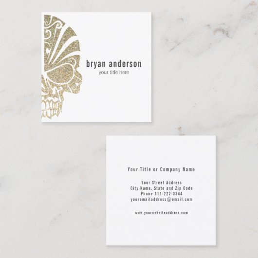 グリッタースカルフェイクタトゥーアーティスト名刺 スクエア名刺 (正面/裏面)