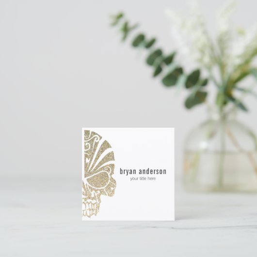グリッタースカルフェイクタトゥーアーティスト名刺 スクエア名刺 (スタンド正面)