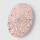 グリッタースキニーバラシルバーグレーメタリックルクス ラージ壁時計 (傾斜)