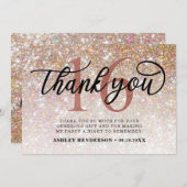 グリッタースグラデーションイート16誕生日 サンキューカード (正面/裏面)