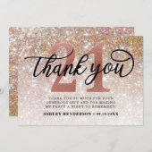 グリッタースグラデーションイート21誕生日 サンキューカード (正面/裏面)