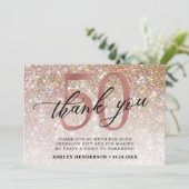 グリッタースグラデーションイート50th誕生日 サンキューカード (スタンド正面)