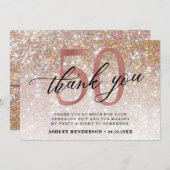 グリッタースグラデーションイート50th誕生日 サンキューカード (正面/裏面)