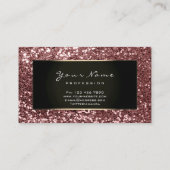 グリッタースタイリストファッションブロガー金ゴールドブラックピンク 名刺 (裏面)