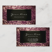 グリッタースタイリストファッションブロガー金ゴールドブルゴーニュBlac 名刺 (正面/裏面)