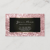 グリッタースタイリストファッションブロージブラックピンクローズ 名刺 (裏面)