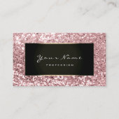 グリッタースタイリストファッションブロージブラックピンクローズ 名刺 (正面)