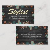 グリッタースタイリスト木花柄 名刺 (正面/裏面)