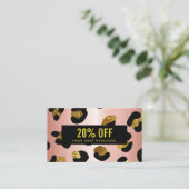 グリッタースタイリッシュバラ金ゴールドレオパードクーポンカード 名刺 (スタンド正面)