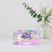 グリッタースタイリッシュロータスブラシストロークホログラフィック 名刺 (スタンド正面)