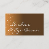 グリッタースタイリッシュ星と写真と茶色のベージュ 名刺 (正面)