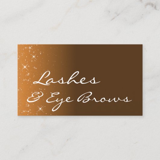 グリッタースタイリッシュ星と写真と茶色のベージュ 名刺 (正面)