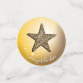 グリッタースターと金ゴールドの背景 コンフェッティ (スモール正面)