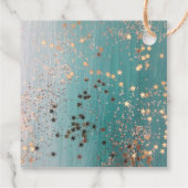 グリッタースターダストブルーティール（緑がかった色）パーソナライズされた誕生日 フェイバータグ (裏面)