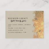 グリッタースターモダンスパークル美しいアーティストヘアサール 名刺 (裏面)