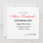 グリッタースティレット60誕生日 | 赤金ゴールド 招待状 (裏面)