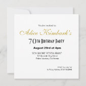 グリッタースティレット70誕生日 | 銀金ゴールド 招待状 (裏面)