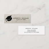 グリッターストライプのグラッドキャップ卒業インサート スキニー名刺 (正面/裏面)