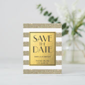 グリッターストライプズ金箔の日付ポストカードを保存 案内ポストカード (スタンド正面)