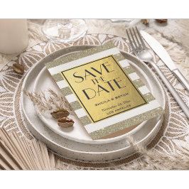 グリッターストライプズ金箔の日付ポストカードを保存 案内ポストカード