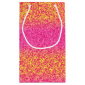 グリッターストライプ、ピンク – 黄 – 抱き枕 スモールペーパーバッグ (裏面)