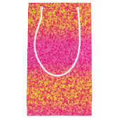 グリッターストライプ、ピンク – 黄 – 抱き枕 スモールペーパーバッグ (正面)