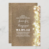 グリッターストリングライトグラムールブライダルシャワー 招待状 (正面/裏面)