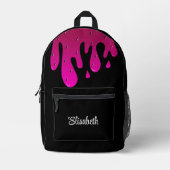 グリッターストロベリードリップスライムパーソナライズされた プリントバックパック (正面)