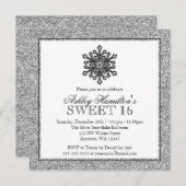グリッタースノーフレークシルバースイート16冬 招待状 (正面/裏面)